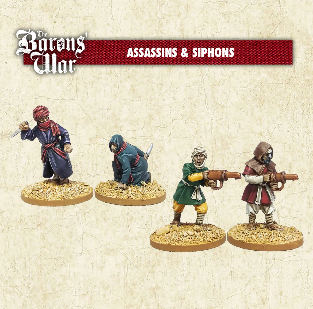 Footsore Miniatures Barons War OTR27 Assassins & Flame Throwers