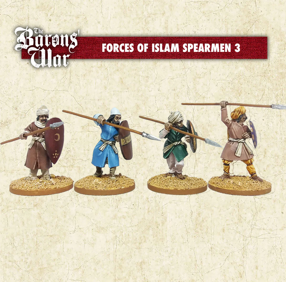 Footsore Miniatures Barons War OTR32 Forces of Islam Spearmen 3