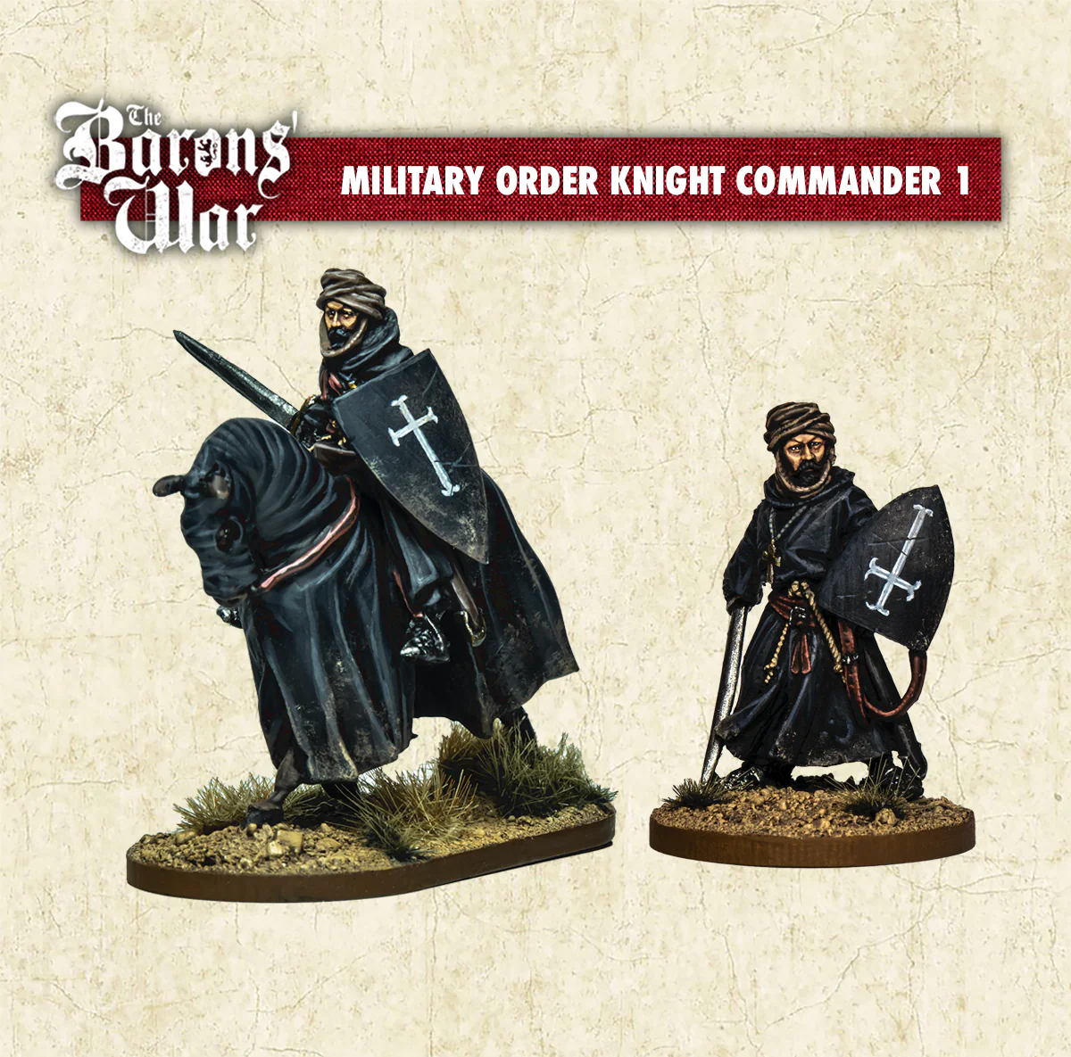 Footsore Miniatures Barons War OTR35 Military Order Knight Commander 1