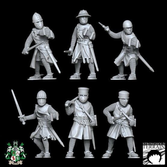 Knights on foot 12-13th Century Set 1 (6)