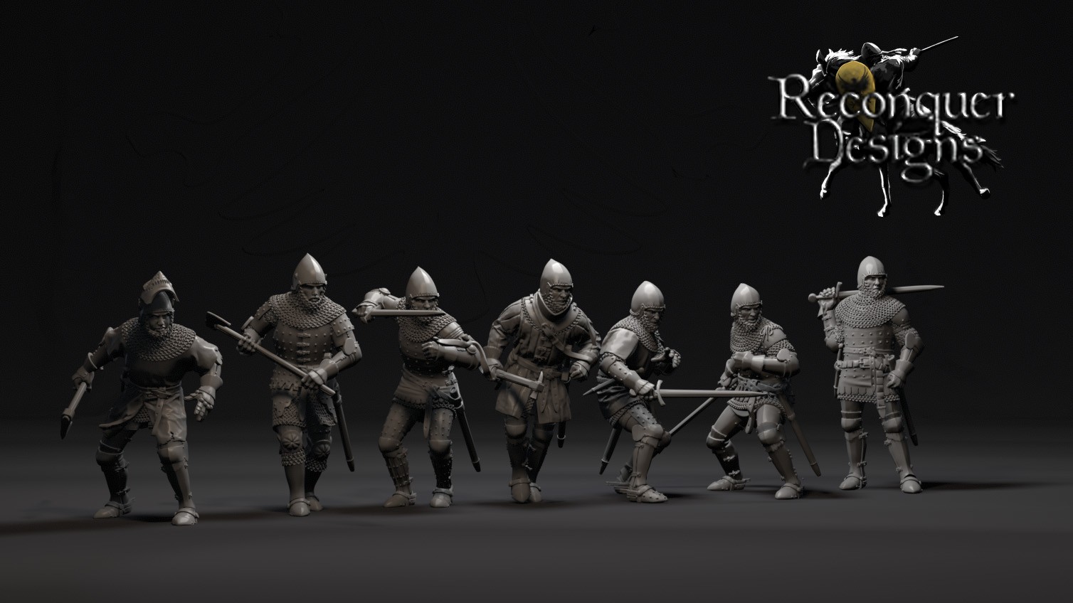 Reconquer Designs RD-077 Dismounted late 14th Century men at arms 2