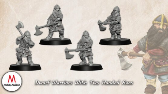 Medbury Miniatures: Zwergen-Kundschafter mit Zweihandäxten (4)