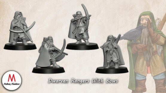 Medbury Miniatures: Zwergen-Kundschafter mit Bögen (4)