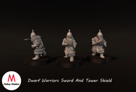 Medbury Miniatures: Zwergen-Krieger mit Schwert und Turmschild (3) – Bild 3
