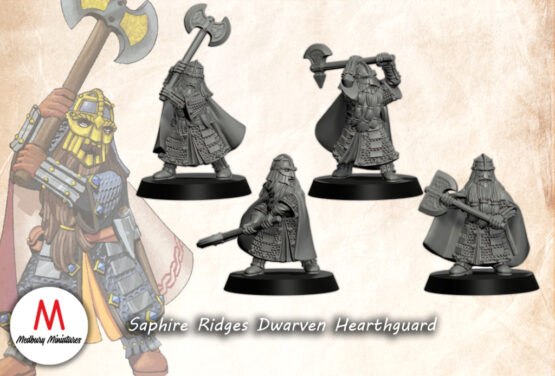 Medbury Miniatures: Saphire Ridges Dwarven Hearthguard (4)