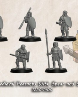 Medbury Miniatures: Peasants with spear and shield (6)
