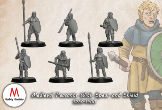 Medbury Miniatures: Peasants with spear and shield (6)