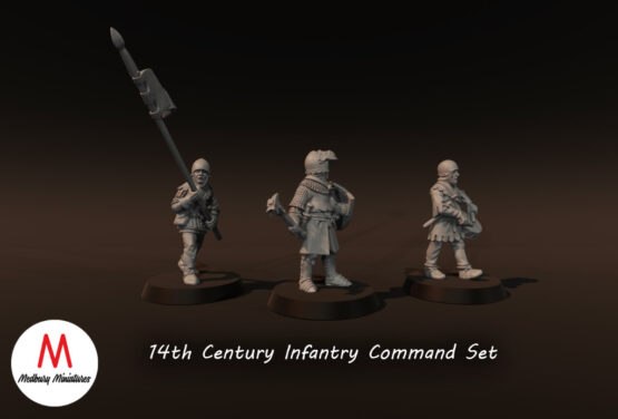 Medbury Miniatures: Early 14th Infantry Command Set (3) - Image 2