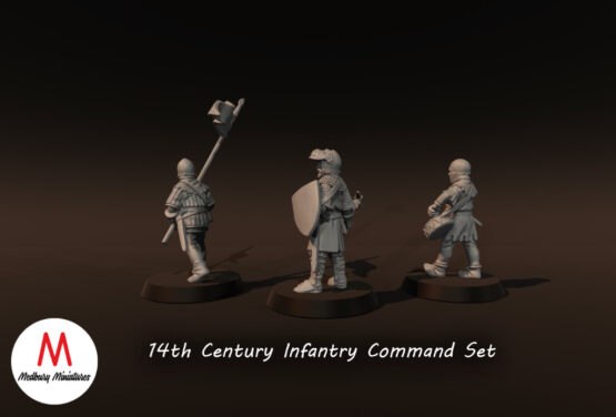 Medbury Miniatures: Early 14th Infantry Command Set (3) - Image 3