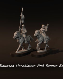 Medbury Miniatures: Mounted Hornblower and banner bearer 1 (2)