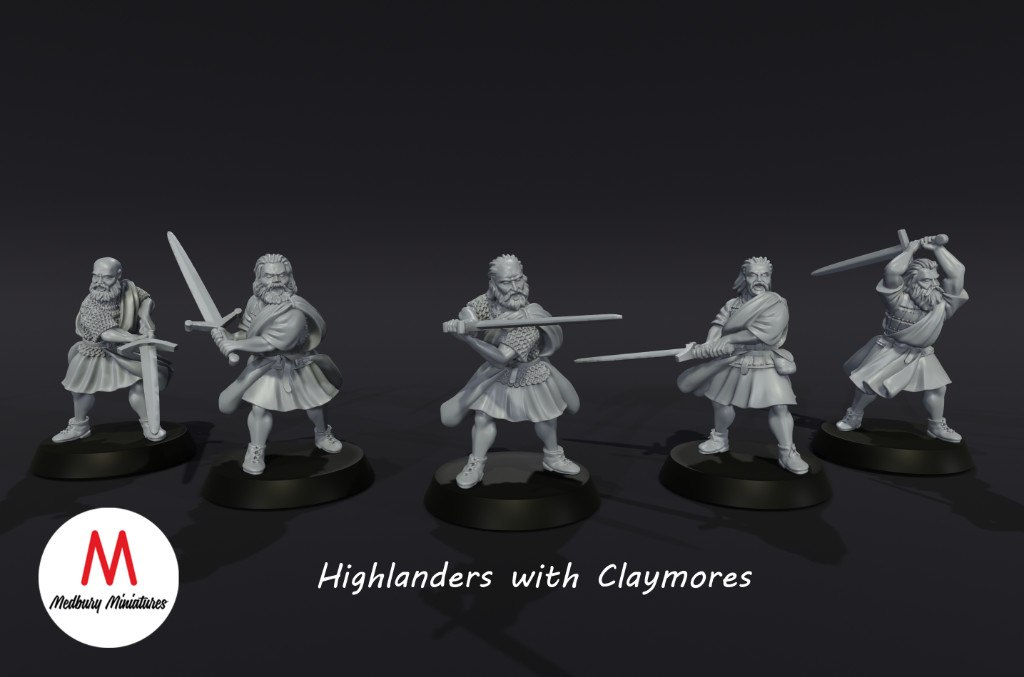 Medbury Miniatures: Scottish Highlanders with Claymores (5)