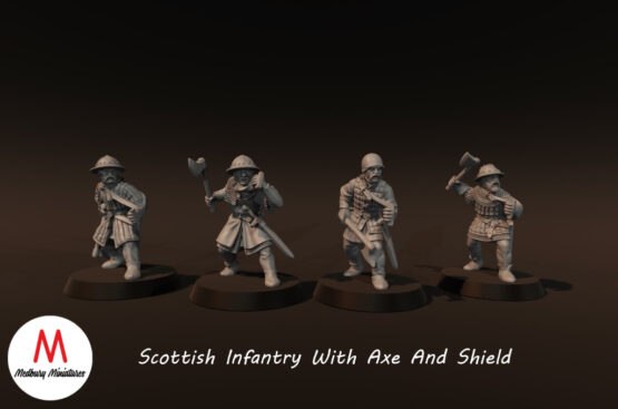 Medbury Miniatures: Scottish Infantry with axe and Shield (4) - Image 2