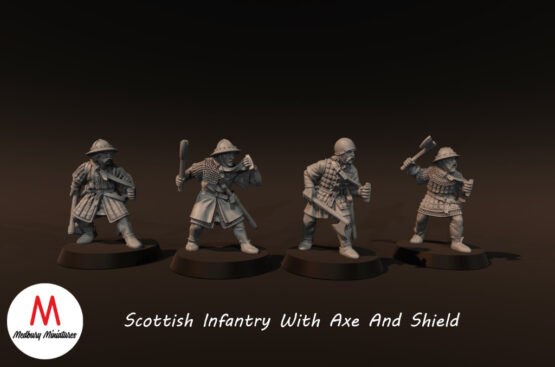 Medbury Miniatures: Scottish Infantry with axe and Shield (4) - Image 5