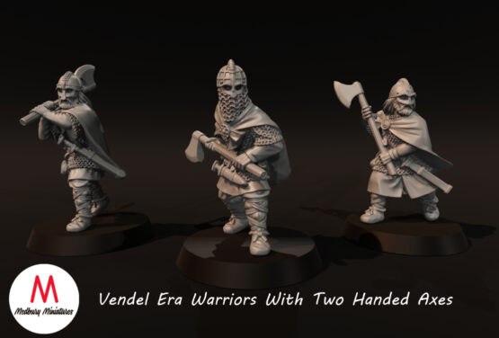 Medbury Miniatures: Vendel Era - Warriors with 2 Handed Axes (3)