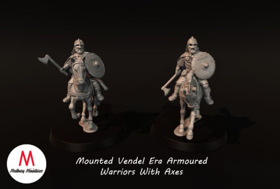 Medbury Miniatures: Vendel Era - Mounted Armoured Warriors with Axes (2)