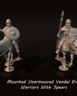 Medbury Miniatures: Vendel Era - Mounted Unarmoured Warriors with Spears (2)