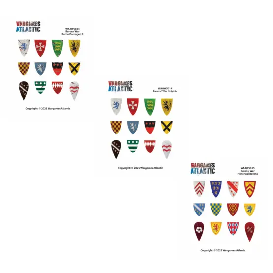 Wargames Atlantic: Barons' War Shield Decals (02): Knights 02 (36) – Bild 2