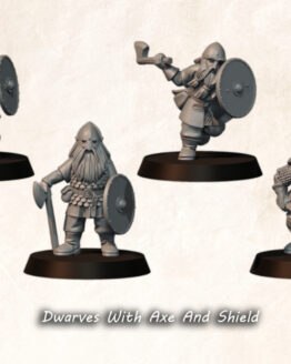 Medbury Miniatures: Dwarven Warriors With Axe And Shield 2 (4)