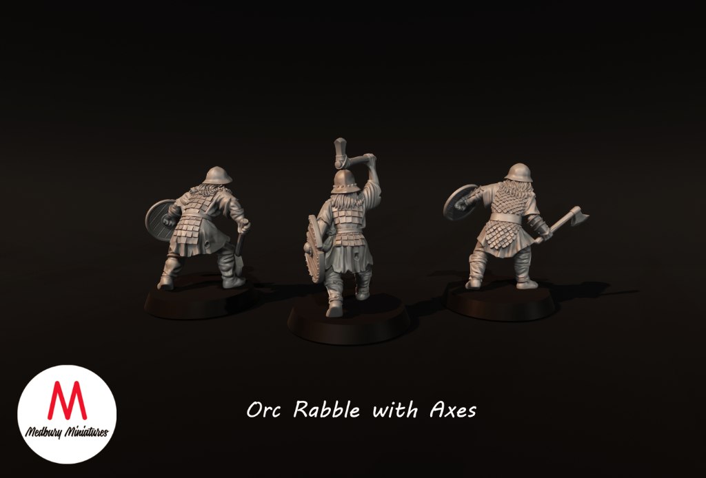 Medbury Miniatures: Orc Rabble With Axes (3) - Image 2