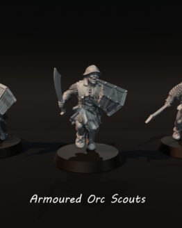 Medbury Miniatures: Armoured Orc Scouts with Sword and Shield (3)