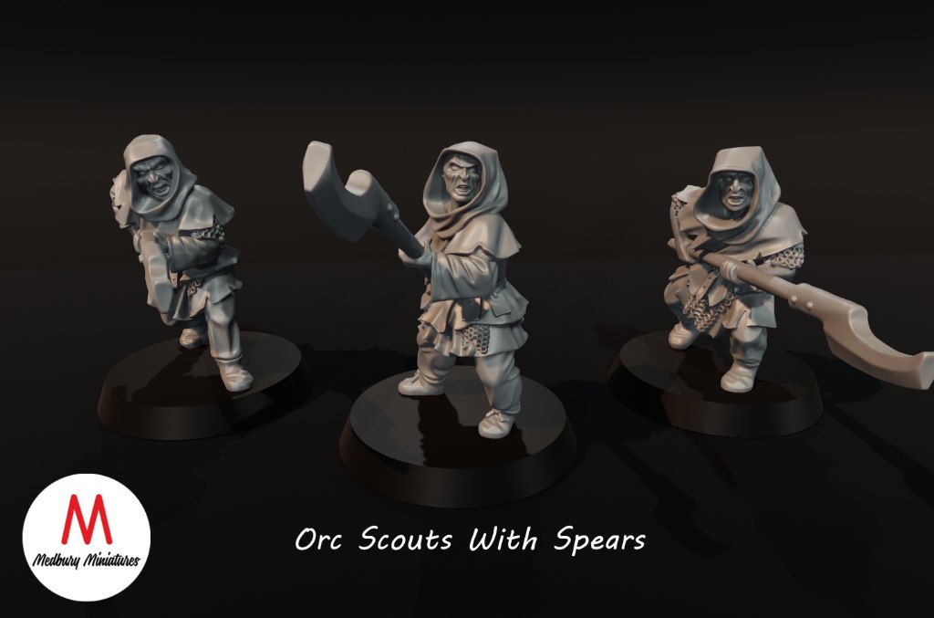 Medbury Miniatures: Orc Scouts with Spears (3)