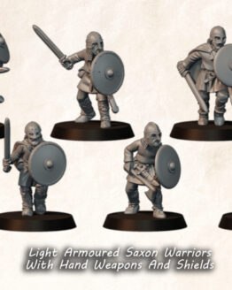 Medbury Miniatures: Light Armoured Saxon Warriors With Hand Weapons And Shields (6)