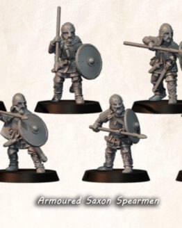 Medbury Miniatures: Gerüstete Angelsachsen mit Speer und Schild (6)