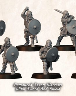 Medbury Miniatures: Armoured Saxon Warriors with sword and shield (6)