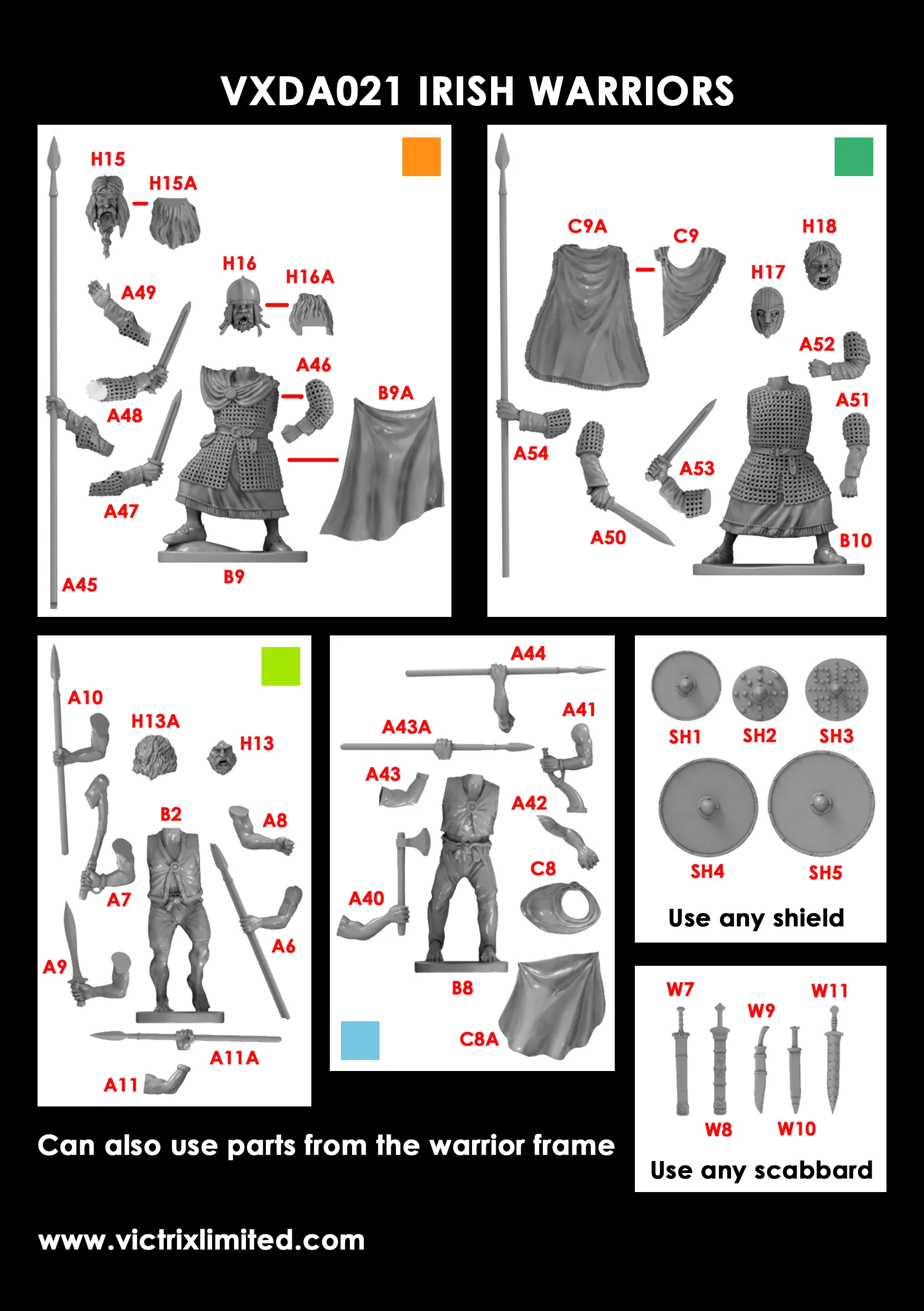 Victrix Miniatures: Dark Age Irish & Dogs (34 Warriors & 8 Dogs) - Image 10
