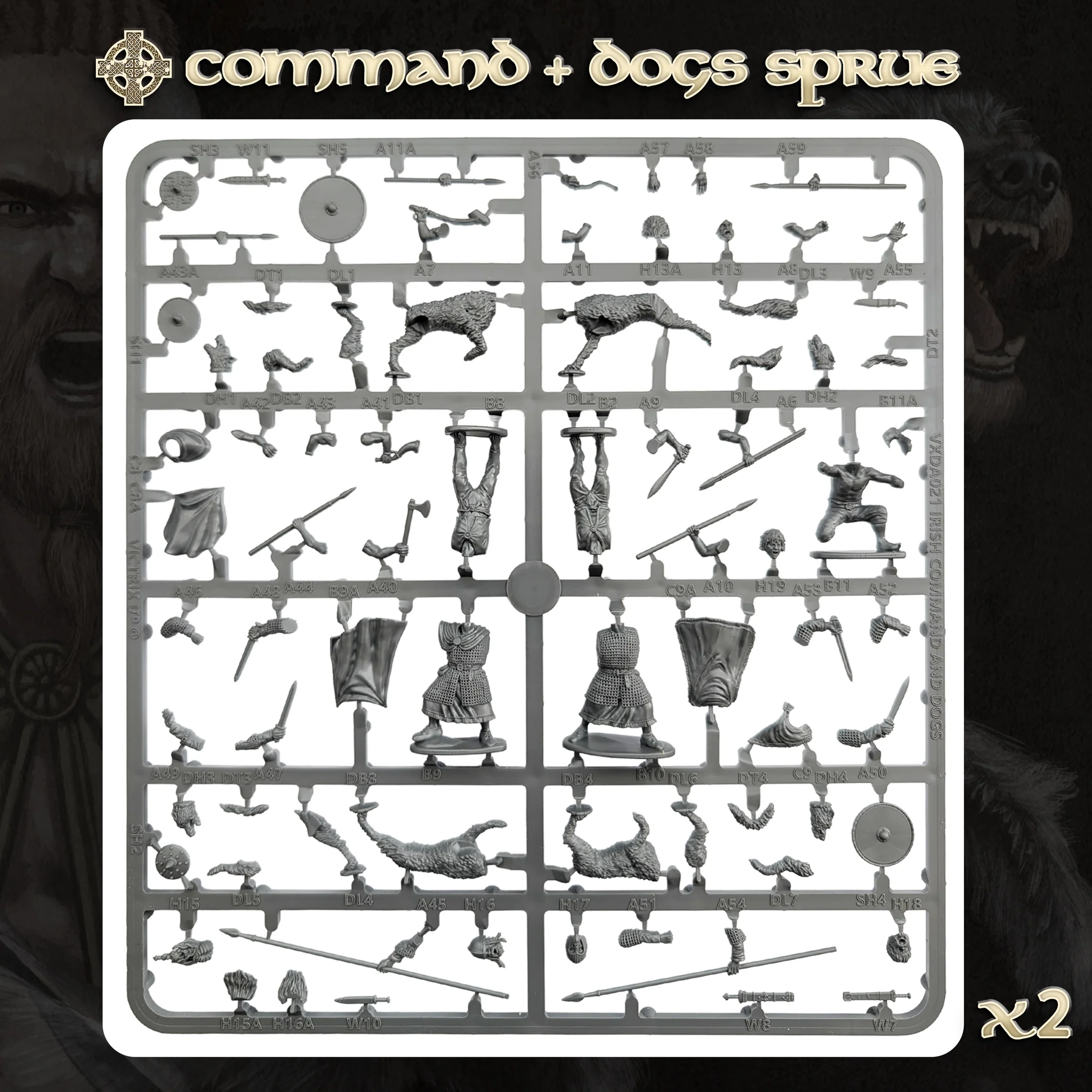 Victrix Miniatures: Dark Age Irish & Dogs (34 Warriors & 8 Dogs) - Image 9